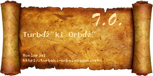 Turbéki Orbó névjegykártya
